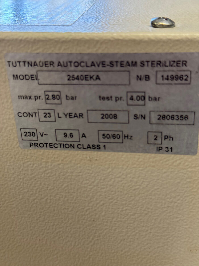 Tuttnauer EZ10K Tabletop Autoclave - Image 2