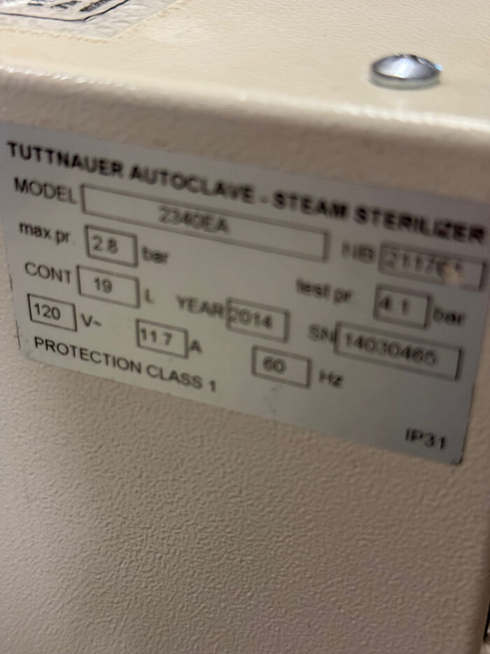 Tuttnauer EZ9 Tabletop Autoclave - Image 2